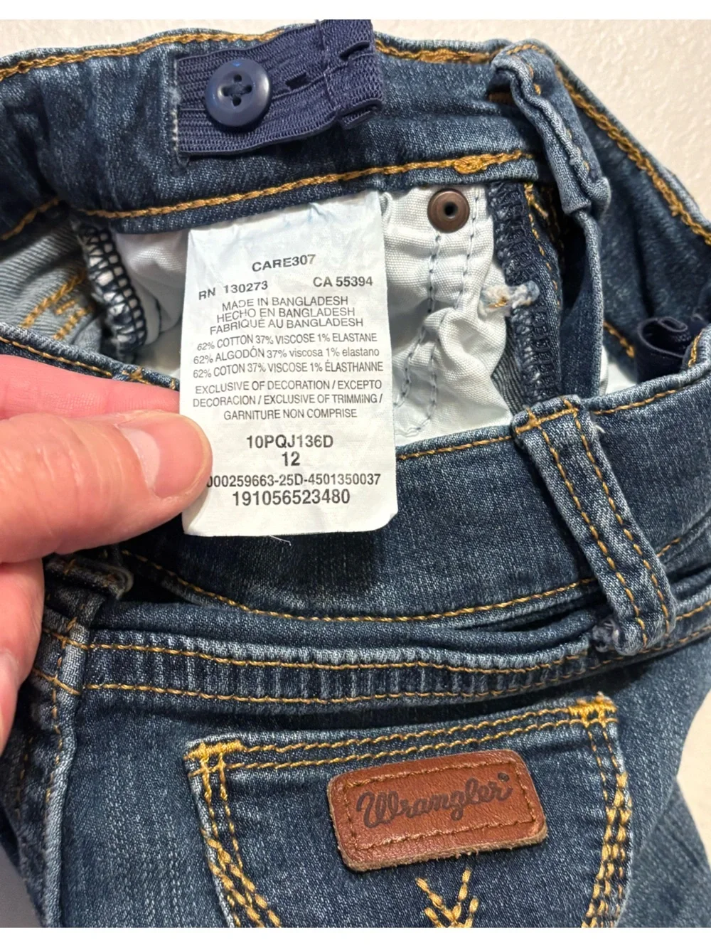 Wrangler Kids Dark Blue Denim Jeans 12 0029S